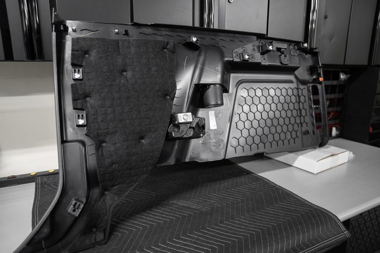 Rear of Ford Bronco quarter panel interior trim